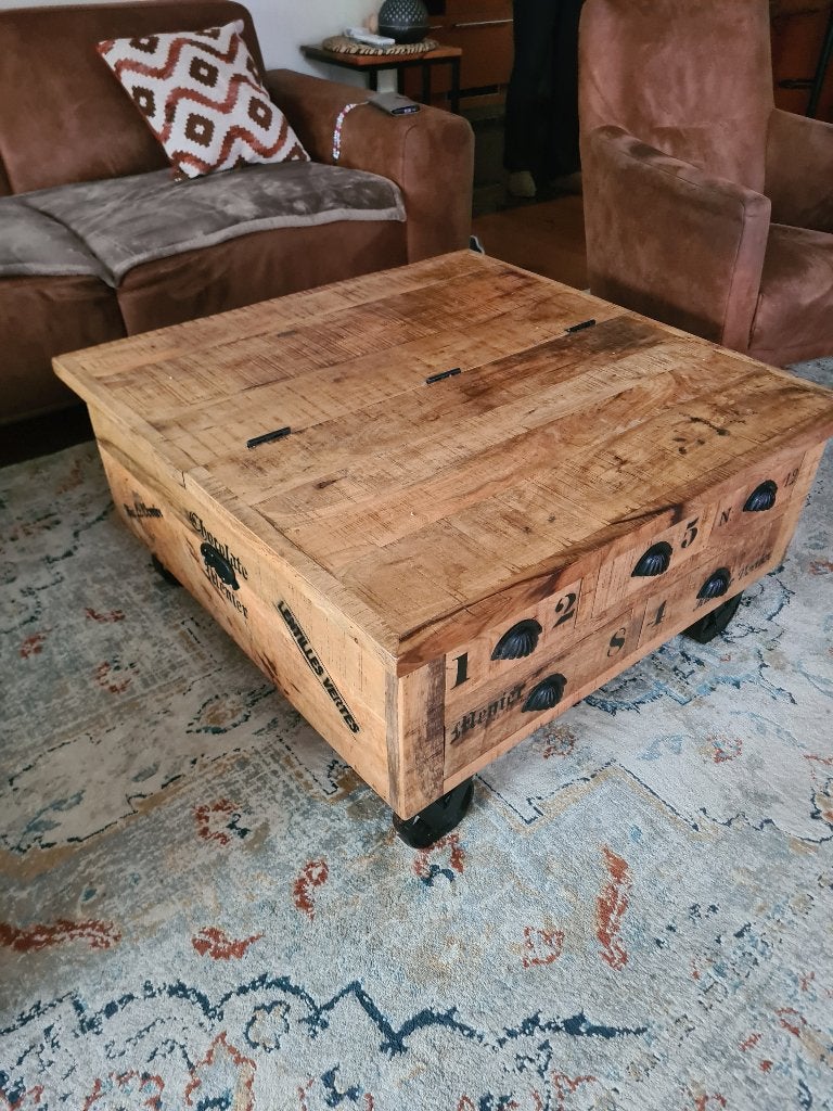 salontafel, Ophalen, 50 tot 100 cm, Vierkant, 50 tot 100 cm