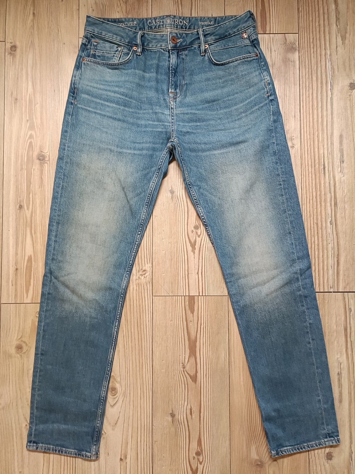 Cast Iron stretch maat 33-34, Kleding | Heren, Spijkerbroeken en Jeans, Ophalen of Verzenden, Zo goed als nieuw, Blauw, W33 - W34 (confectie 48/50)