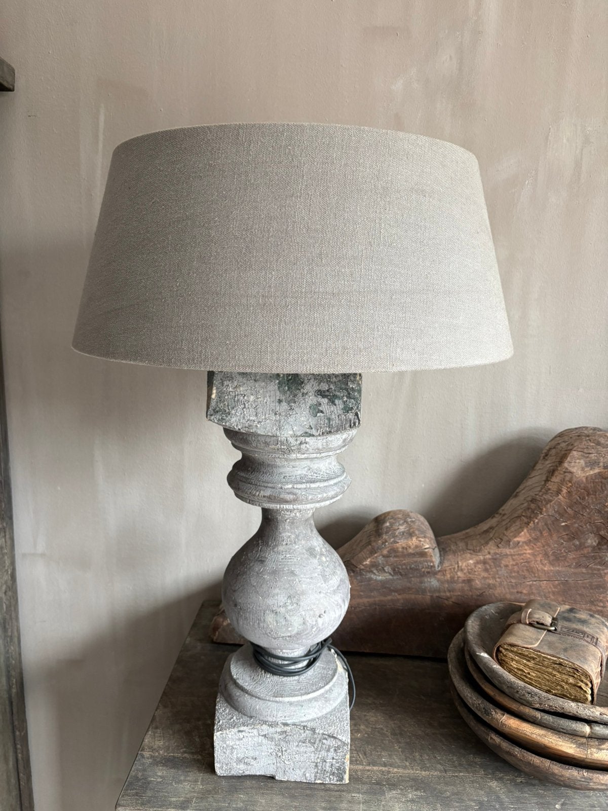 Baluster lamp met  kap, Huis en Inrichting, Ophalen, Zo goed als nieuw