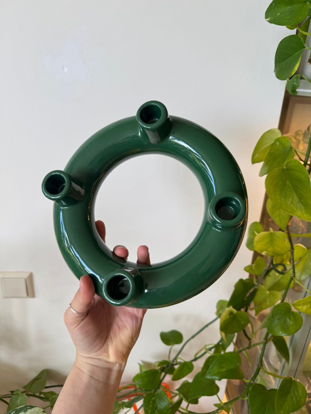 Ikea vinterfint gustaf westman groene kandelaar, Ophalen of Verzenden, Zo goed als nieuw