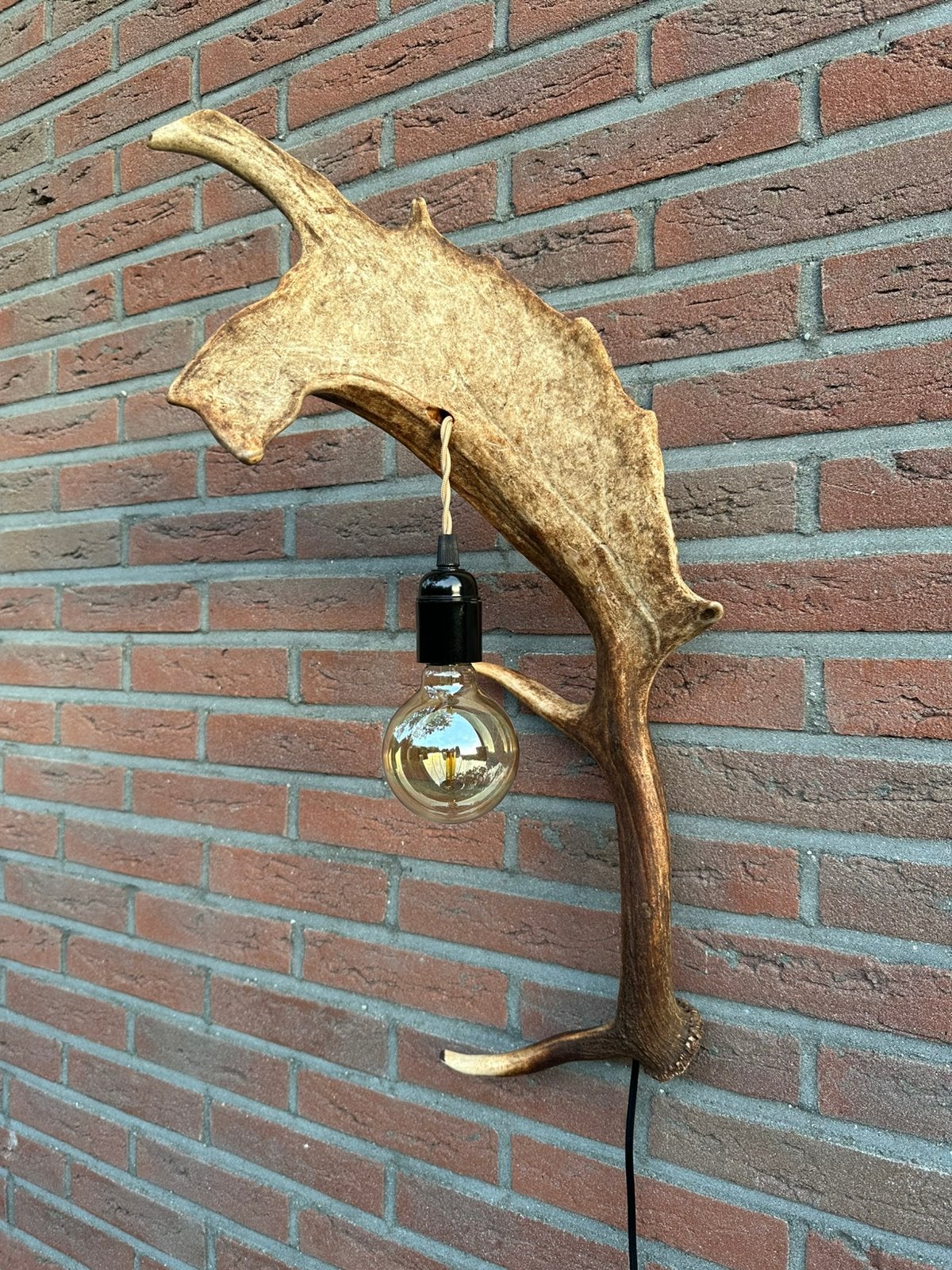 Geweien geweienlamp jacht Veluwe geweien edelhert wandlamp., Ophalen of Verzenden, Nieuw