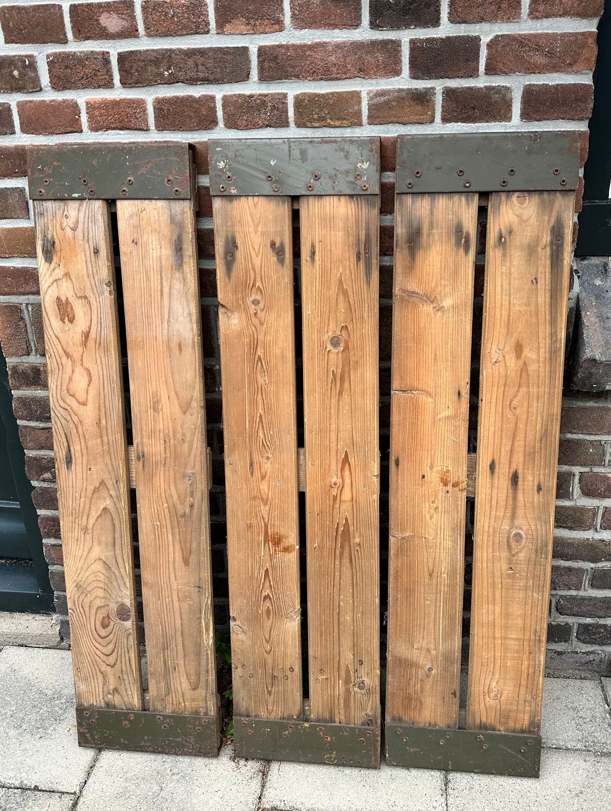 3  stoere wandplanken industriëel met stalen uiteinden, Ophalen