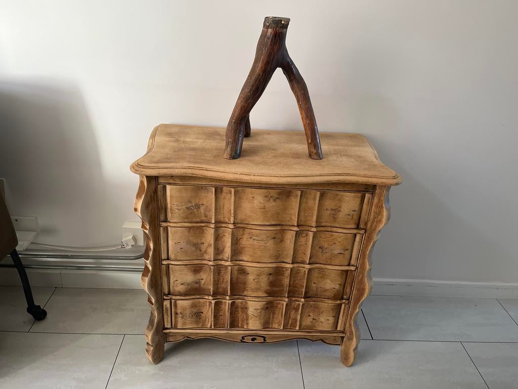 Antieke houten commode met 4 lades, Ophalen of Verzenden