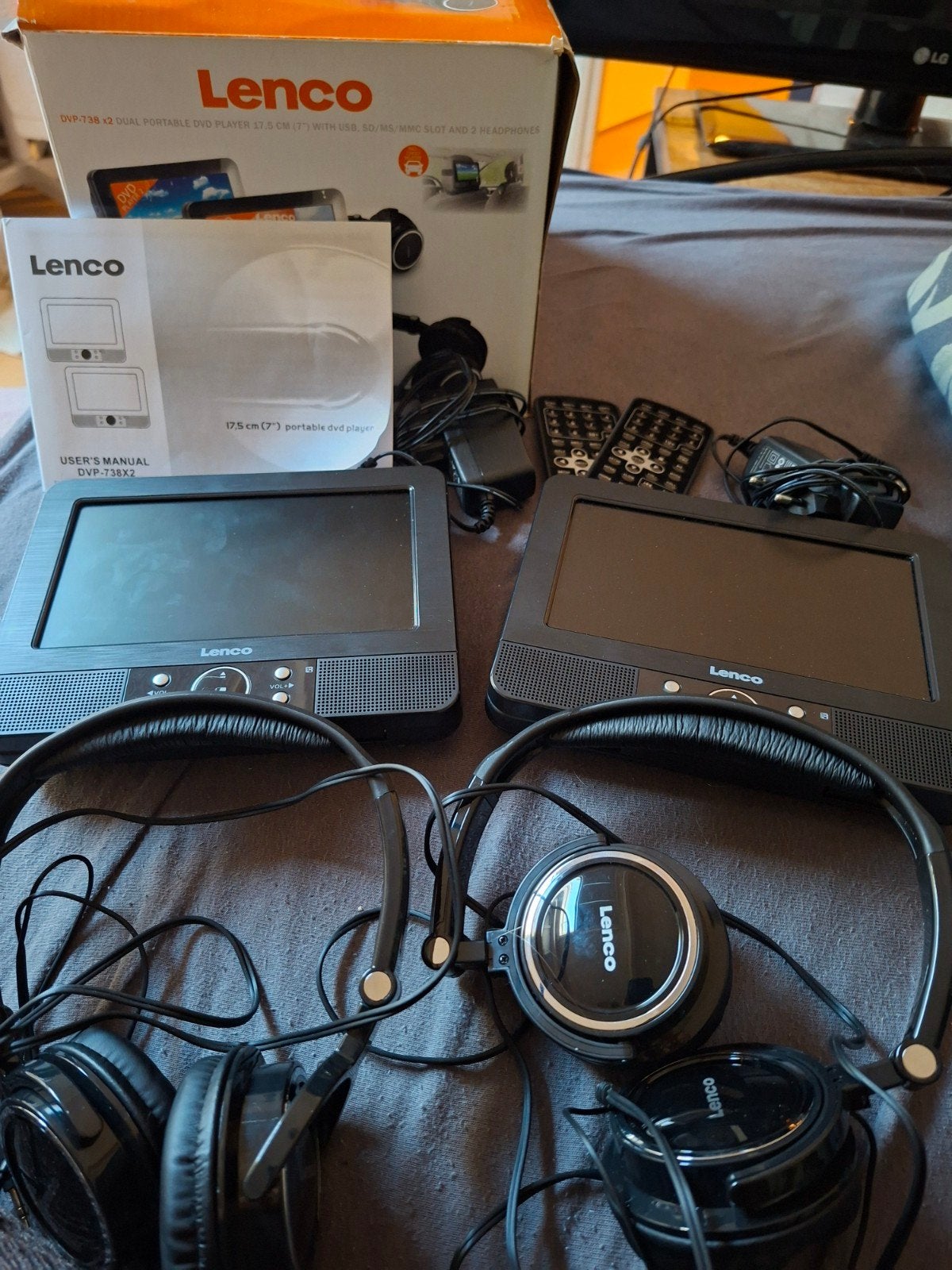 Lenco dual screen portable dvd speler, Ophalen, Gebruikt, Dvd-speler, Overige merken