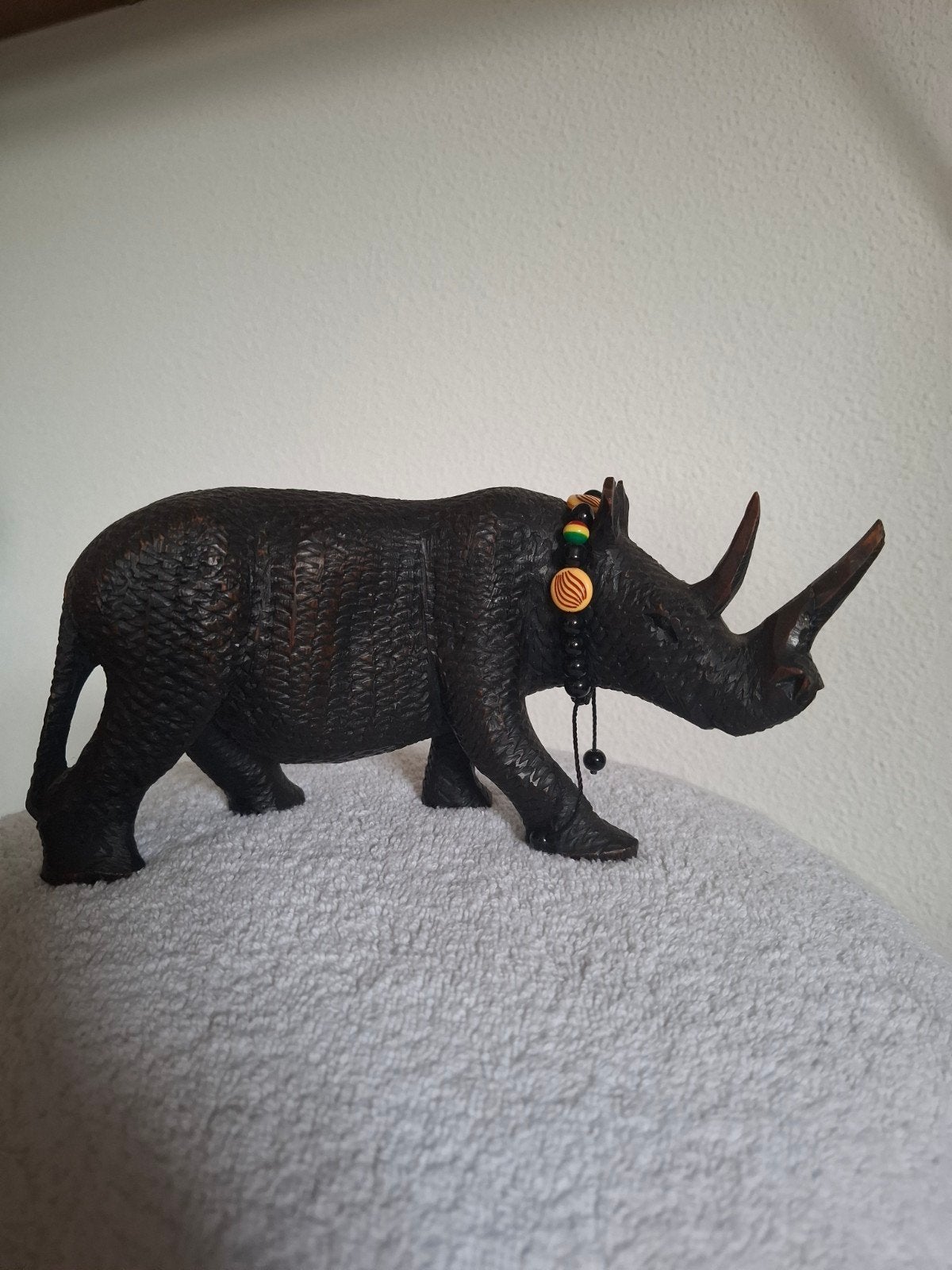 Houten Neushoorn Beeld - Afrikaanse Kunst, Hout, Gesneden, Bruin, Afrika