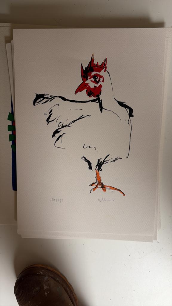 Zeefdruk maya wildevuur gesigneerd en genummerd, Ophalen of Verzenden