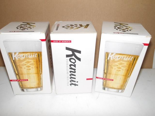 Kornuit bier glazenset (nr.1) 3 stuks, Verzamelen, Ophalen of Verzenden, Nieuw, Glas of Glazen, Overige merken