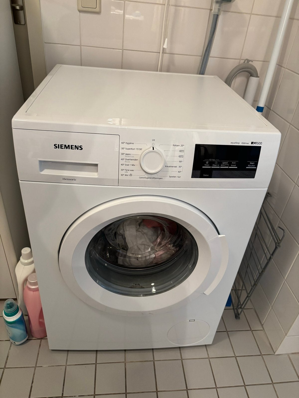 Siemens WNM16T3471 Wasmachine - Gebruikt, 5e verdieping, Witgoed en Apparatuur, Ophalen, Gebruikt, Voorlader, Kort programma