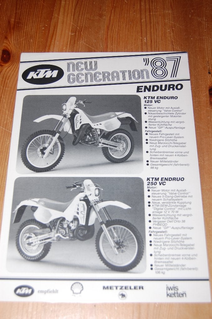 KTM enduro modellen 1987, Motoren, Handleidingen en Instructieboekjes, Ophalen of Verzenden, Overige merken