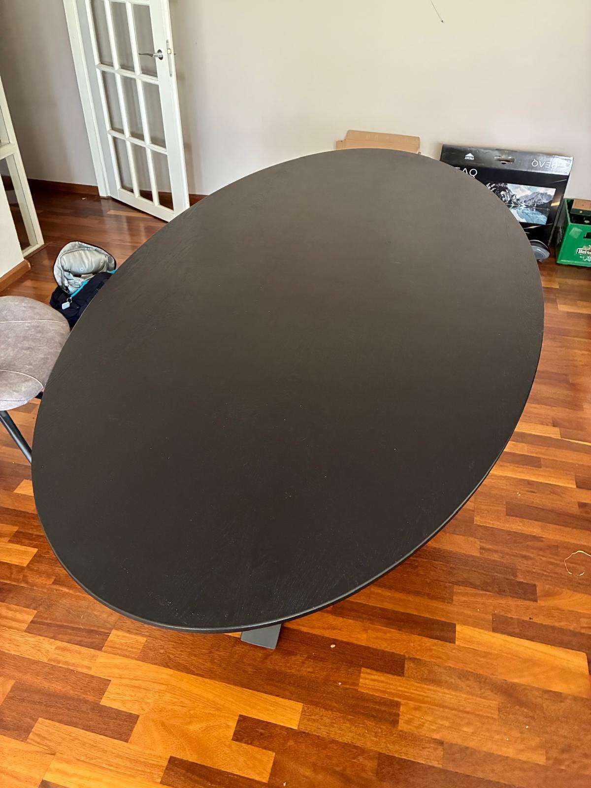 Zware houten design tafel, Ophalen, Zo goed als nieuw