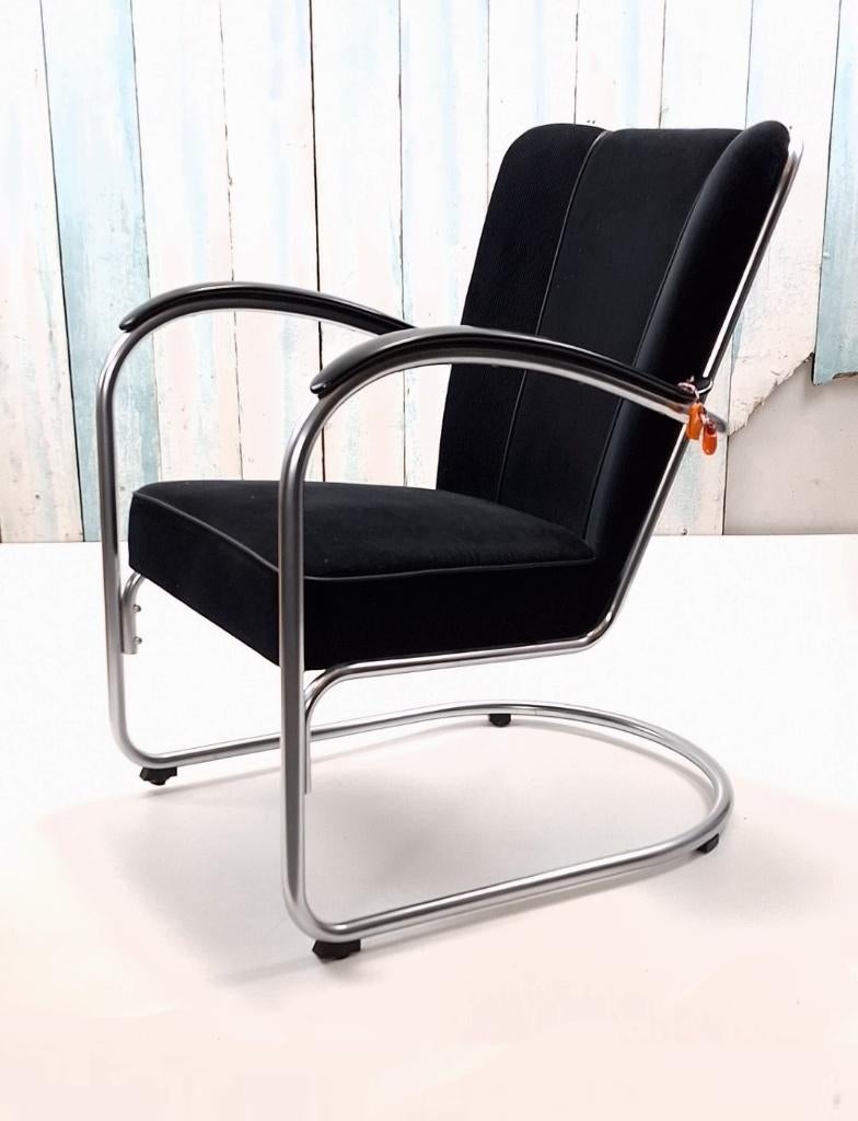 Gispen 412 stoel Dutch Design (zwart), Huis en Inrichting, Fauteuils, Ophalen, Minder dan 75 cm, Gispen, 50 tot 75 cm