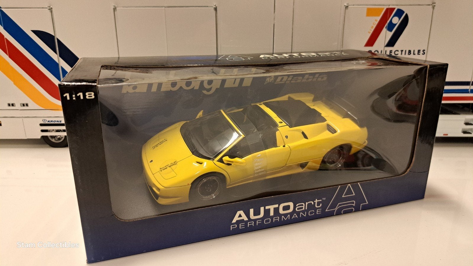 AUTOart Lamborghini Diablo Roadster Yellow CUSTOM, Auto, Autoart, Ophalen of Verzenden, Zo goed als nieuw
