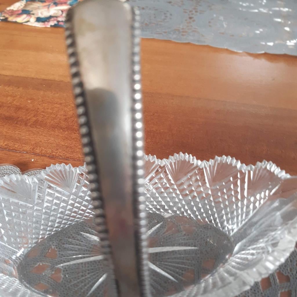Antieke bonbon schaal met zilveren hengsel, Antiek en Kunst, Ophalen of Verzenden