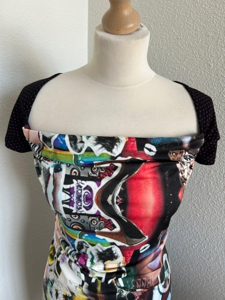 Geisha maat XXL retro zomer jurkje 2028, Geisha, Zwart, Maat 46/48 (XL) of groter, Knielengte