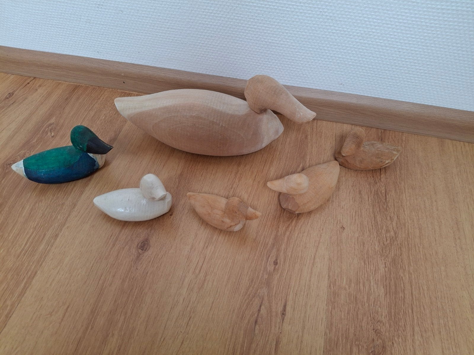 Houten eendenfamilie - Atelier Niöther Lochem, Ophalen of Verzenden, Beeldje of Figuurtje