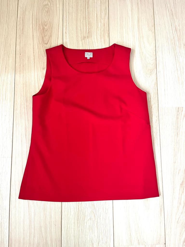 Pauw Rood Top Maat 3 (38-40) / blouse linnen beige, Kleding | Dames, Maat 38/40 (M), Ophalen of Verzenden, Zonder mouw, Gedragen