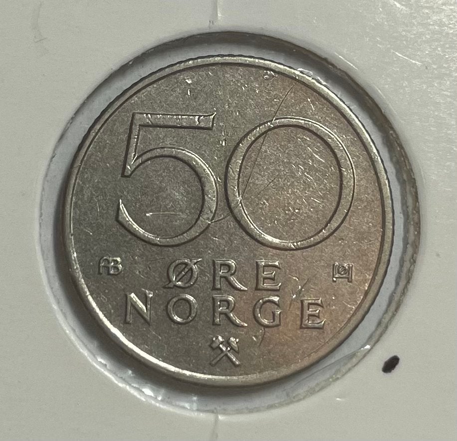 50 ore Noorwegen 1977, Ophalen of Verzenden, Overige landen