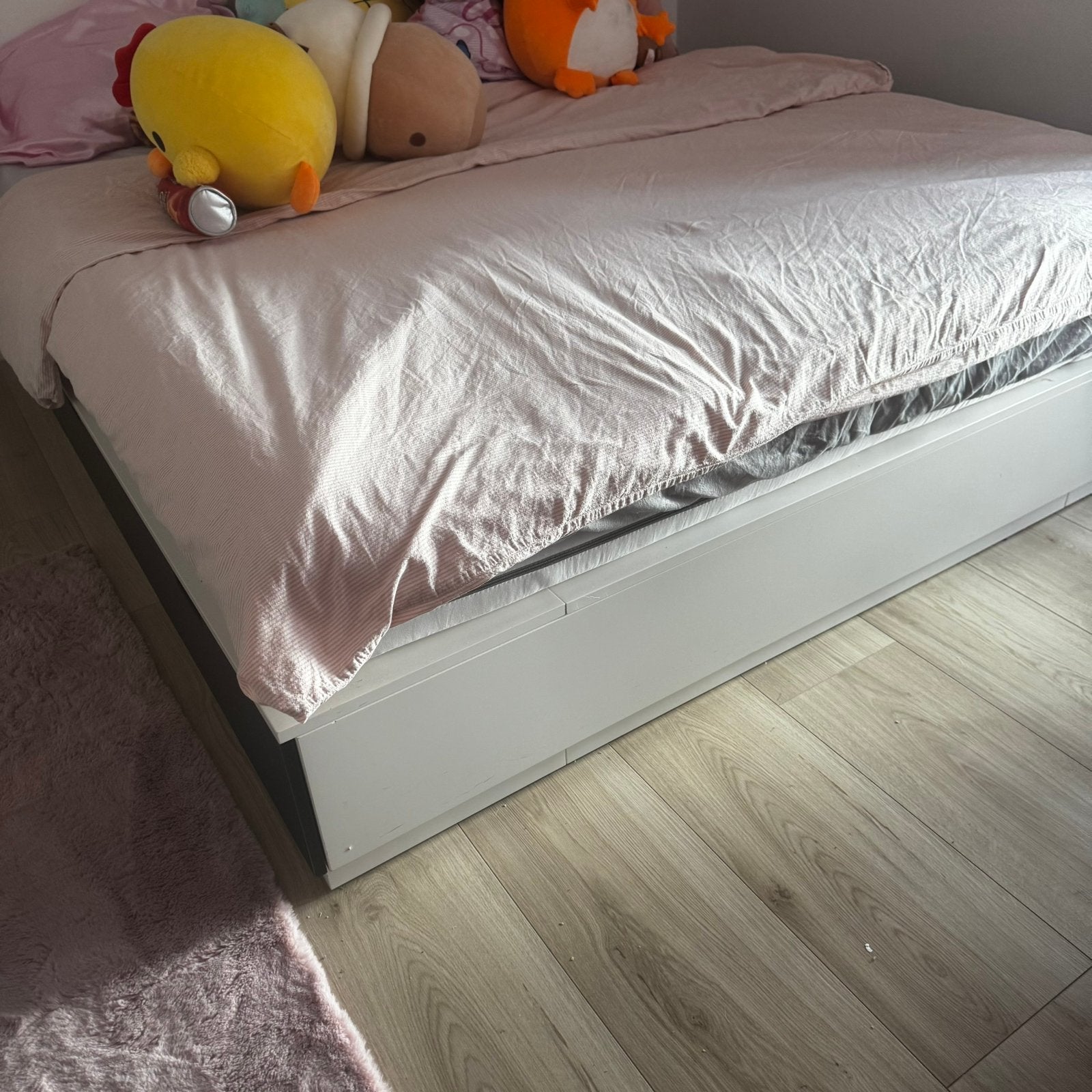 NORDLI Tweepersoonsbed met opberglades eventueel met matras, Huis en Inrichting, Slaapkamer | Bedden, Ophalen, Gebruikt, Wit, Tweepersoons