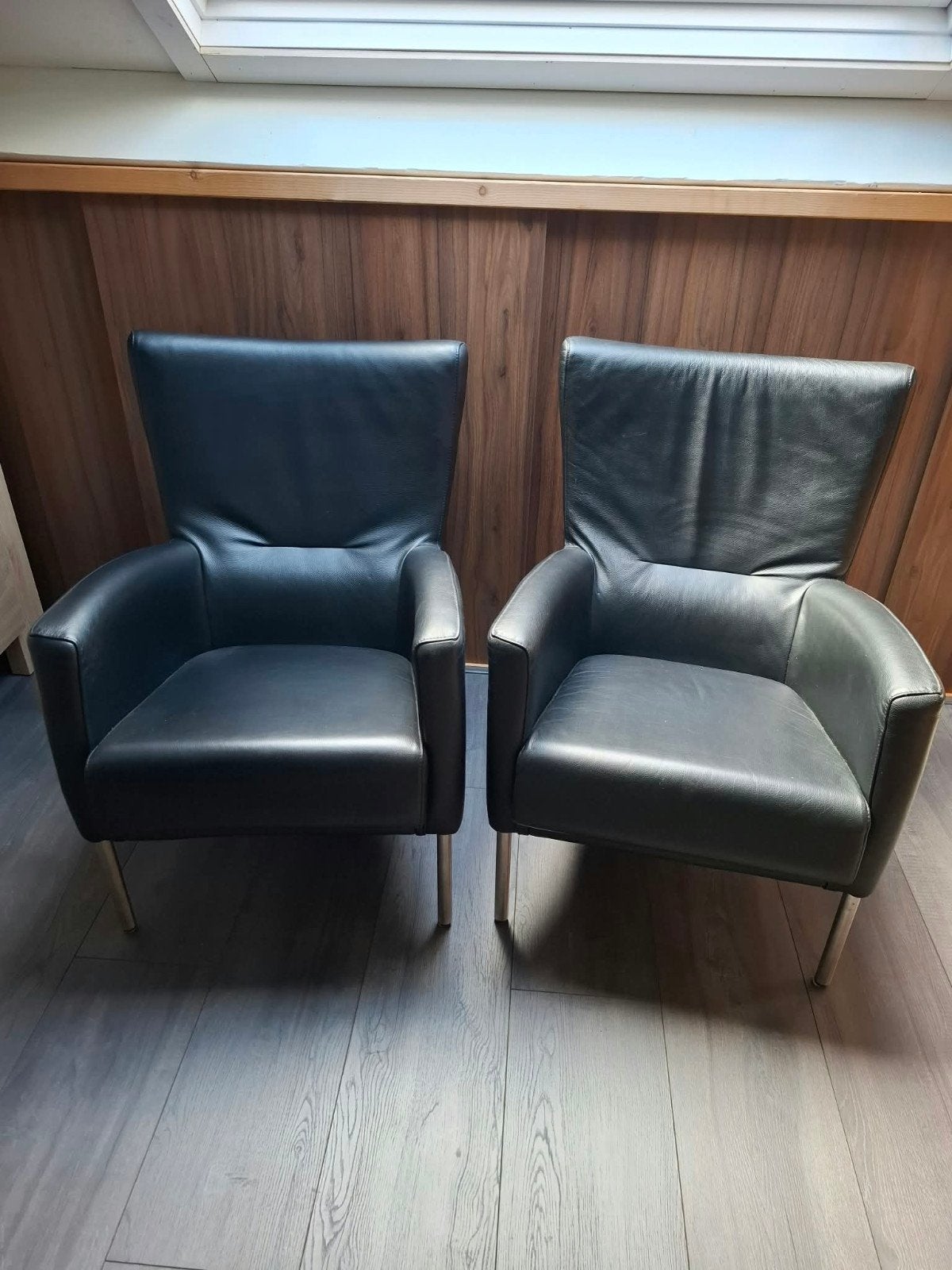 leren fauteuils (compacte), Huis en Inrichting, Ophalen, Zo goed als nieuw, 50 tot 75 cm, Leer