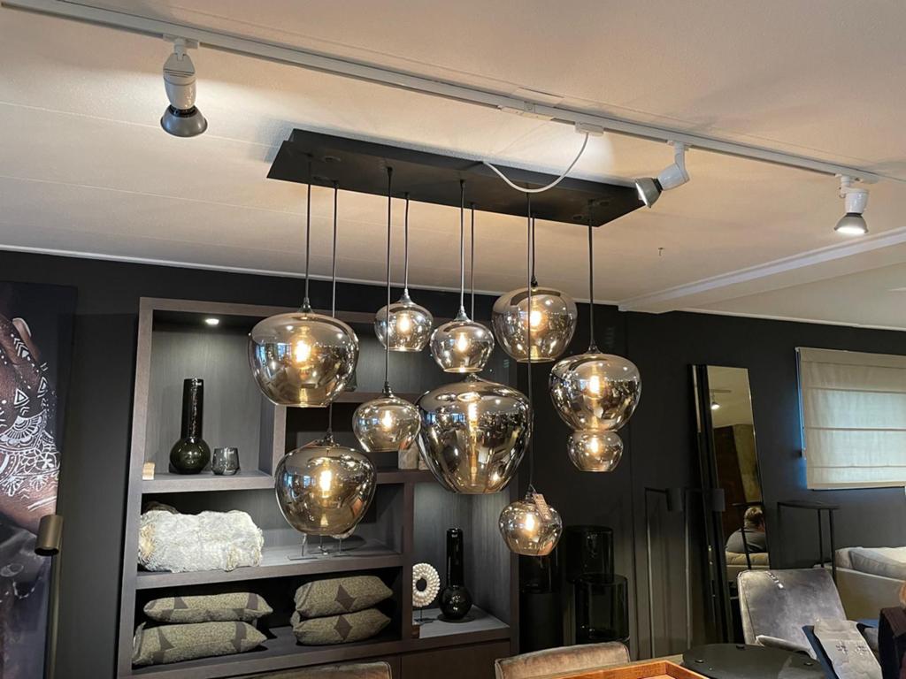 Hanglamp, Ophalen, Zo goed als nieuw, Glas, 50 tot 75 cm