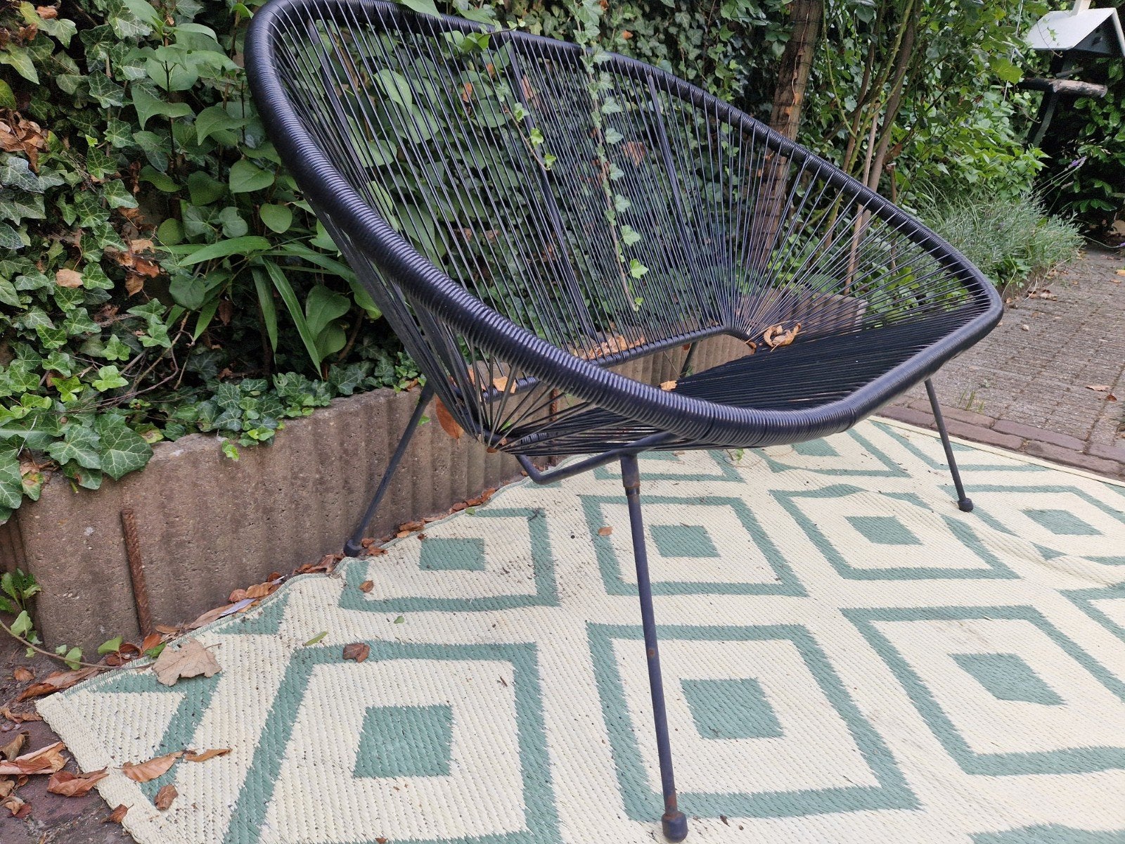 2 pers. Zwarte draadstoel, Ophalen, Gebruikt