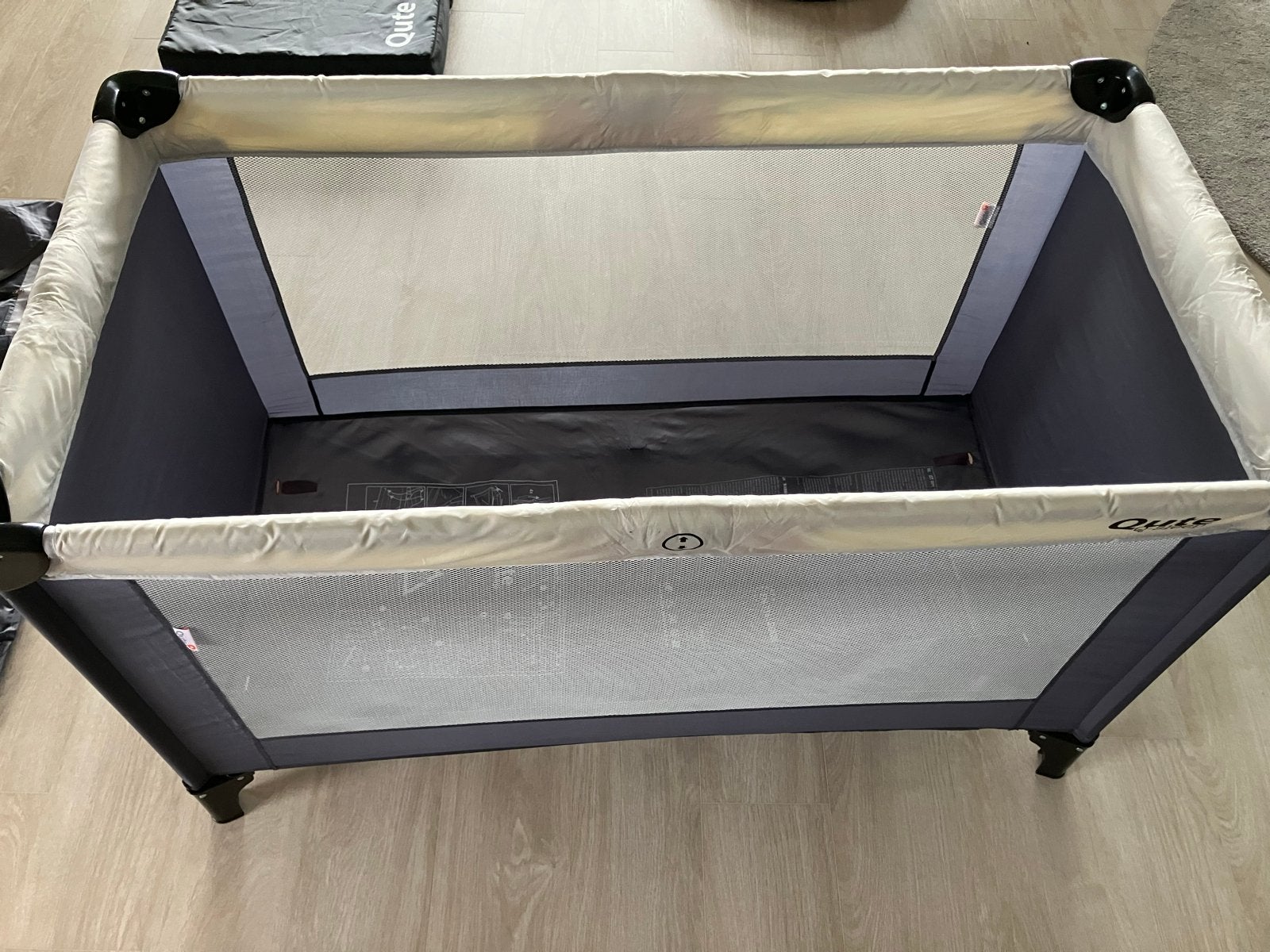 Qute Q-sleep campingbedje met matras en dekbed, Ophalen, 70 tot 85 cm, 140 tot 160 cm, Zo goed als nieuw