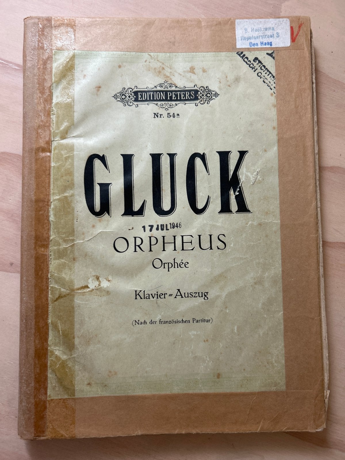 Gluck - Orpheus: Klavier-Auszug (Edition Peters Nr. 54a), Muziek en Instrumenten, Gebruikt, Klassiek, Les of Cursus, Ophalen of Verzenden