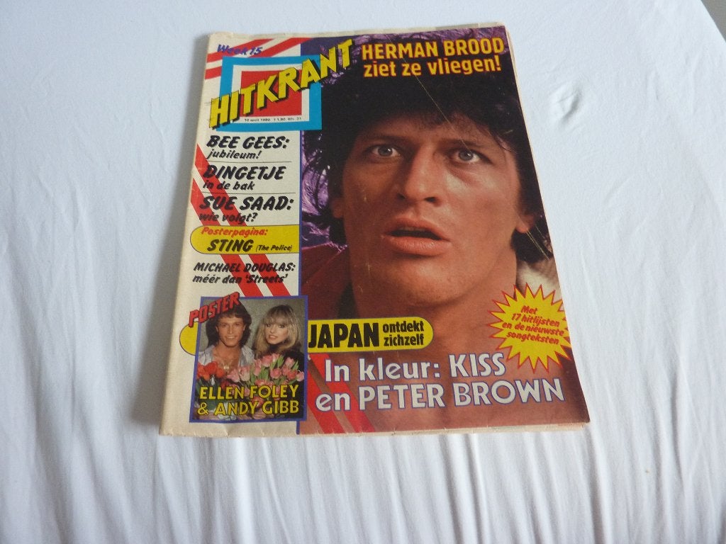HITKRANT 1980-H BROOD-KISS-JAPAN-A GIBB-PETER BROWN-STING, Verzenden, 1980 tot heden, Tijdschrift