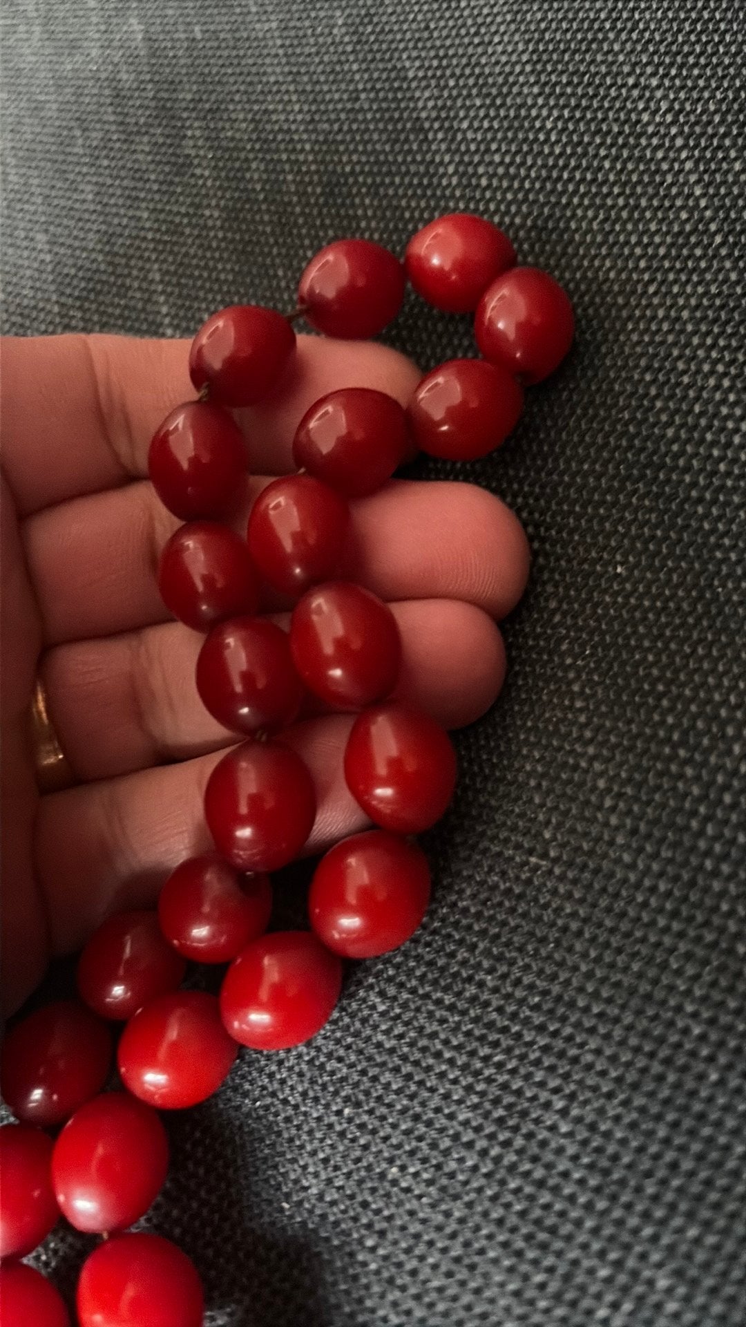 Antieke Kersen Bakeliet Tesbih Handgemaakt Faturan 40g, Sieraden, Tassen en Uiterlijk, Kettingen, Ophalen of Verzenden, Zo goed als nieuw