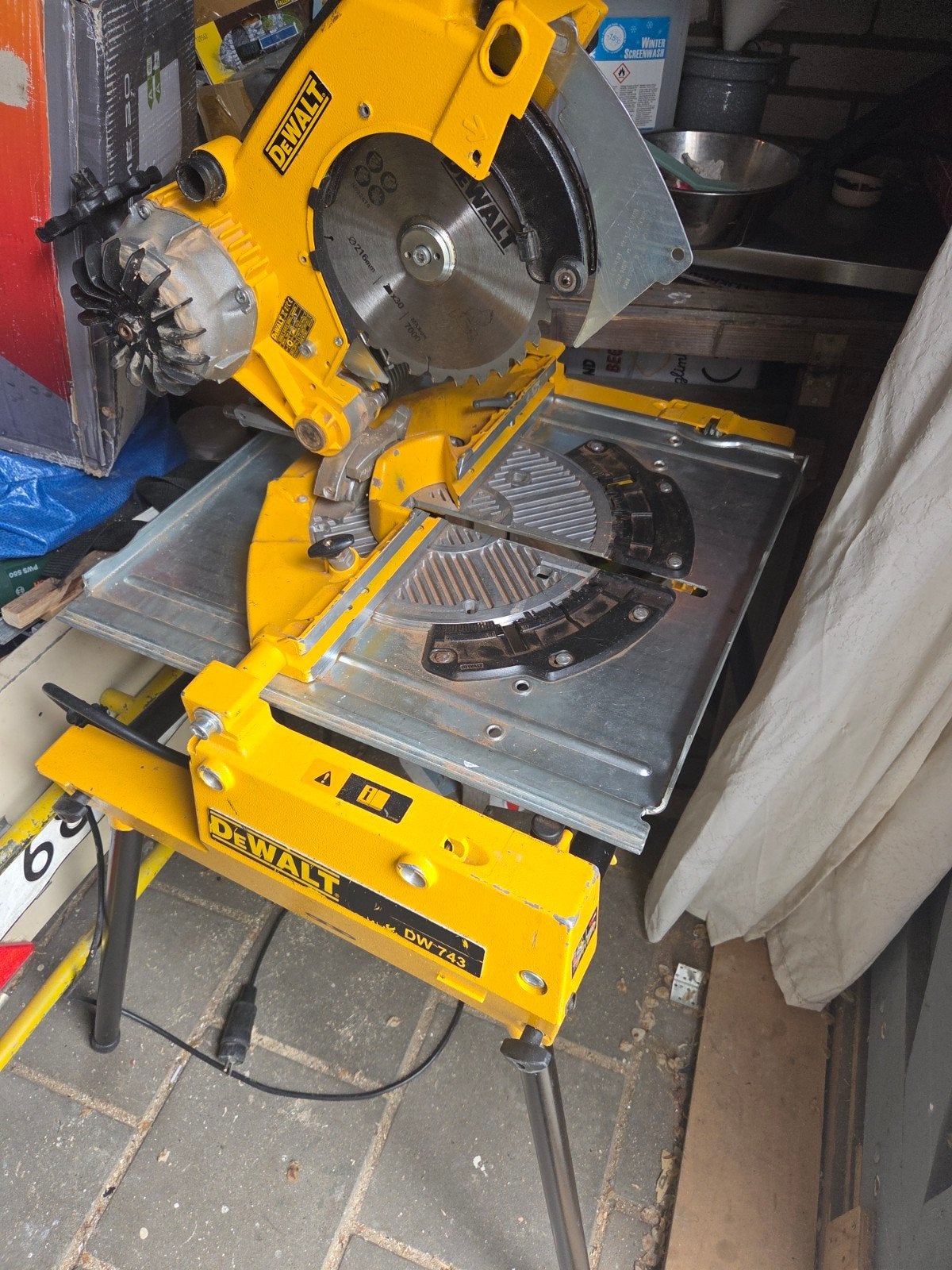 DeWalt DW743 Type 3  top zaagmachine, Ophalen, Gebruikt, 70 mm of meer, Dewalt
