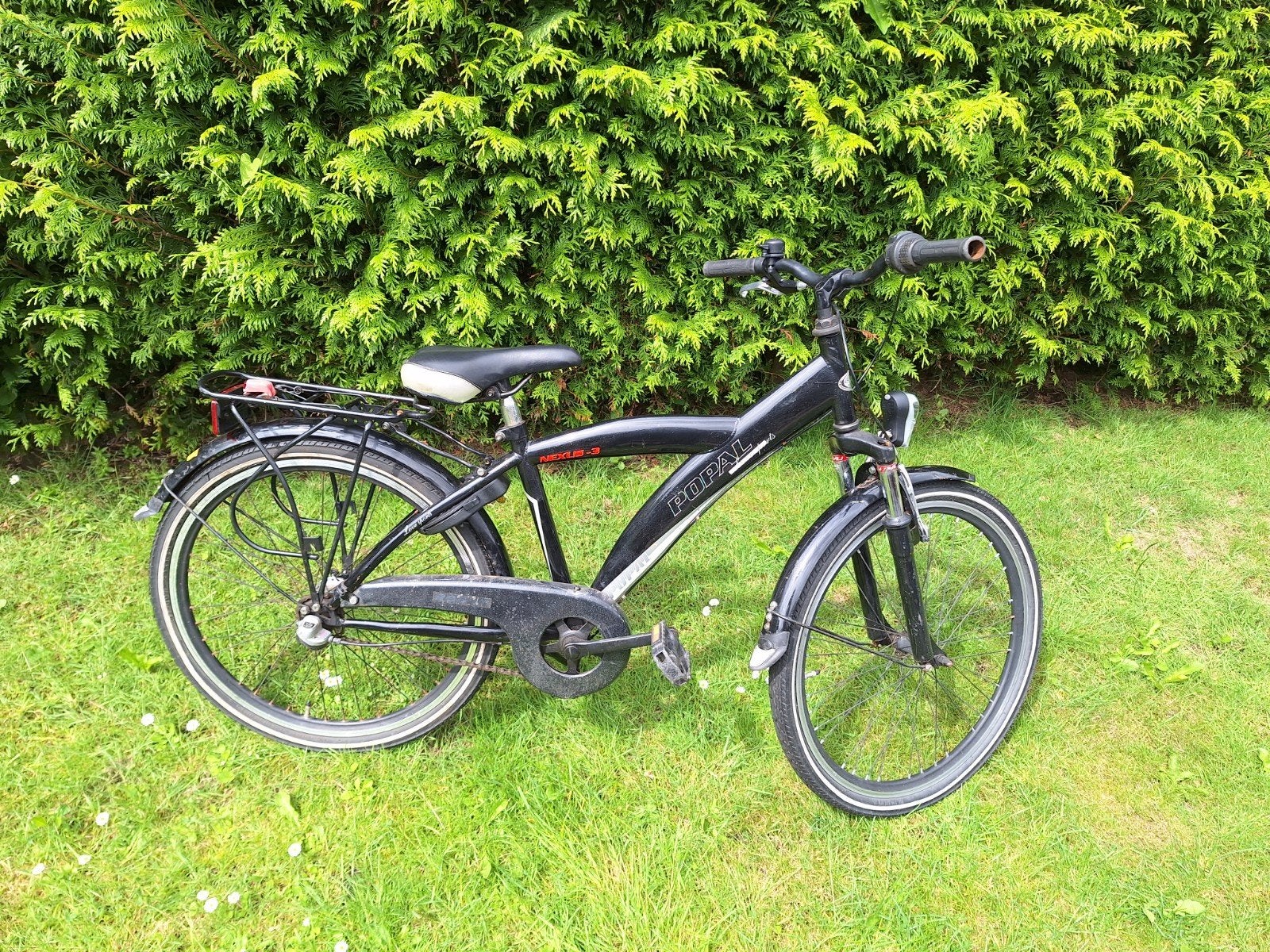 Zwarte Popal Daily Dutch fiets met versnellingen, Gebruikt, Velgrem, Versnellingen, Ophalen