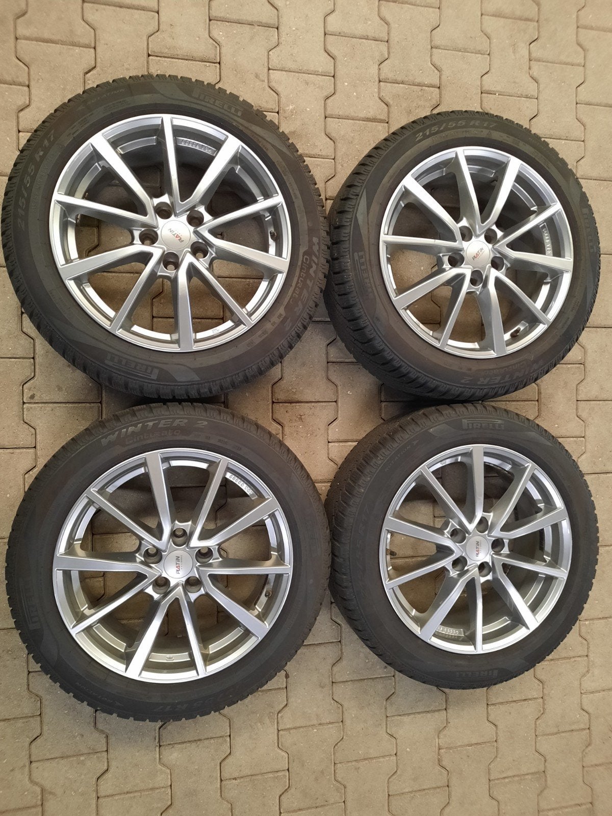17 inch velgen 5×112 PLATIN SKODA SUPERB VW PASSAT WINTERSET, Auto-onderdelen, Banden en Velgen, 17 inch, Personenwagen, Gebruikt