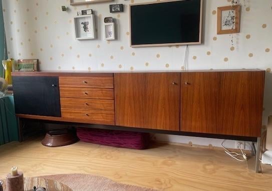 Vintage Fristho dressoir, Huis en Inrichting, Kasten | Dressoirs, Gebruikt, 200 cm of meer, 25 tot 50 cm, Met lade(s), Met deur(en)