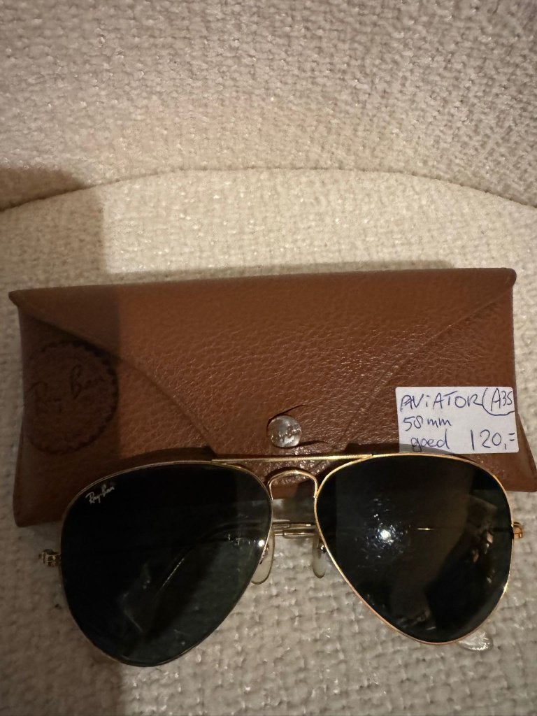 Vintage B&L Ray-Ban Aviator 58mm zonnebril A35, Sieraden, Tassen en Uiterlijk, Zonnebrillen en Brillen | Heren, Ray-Ban USA, Gebruikt