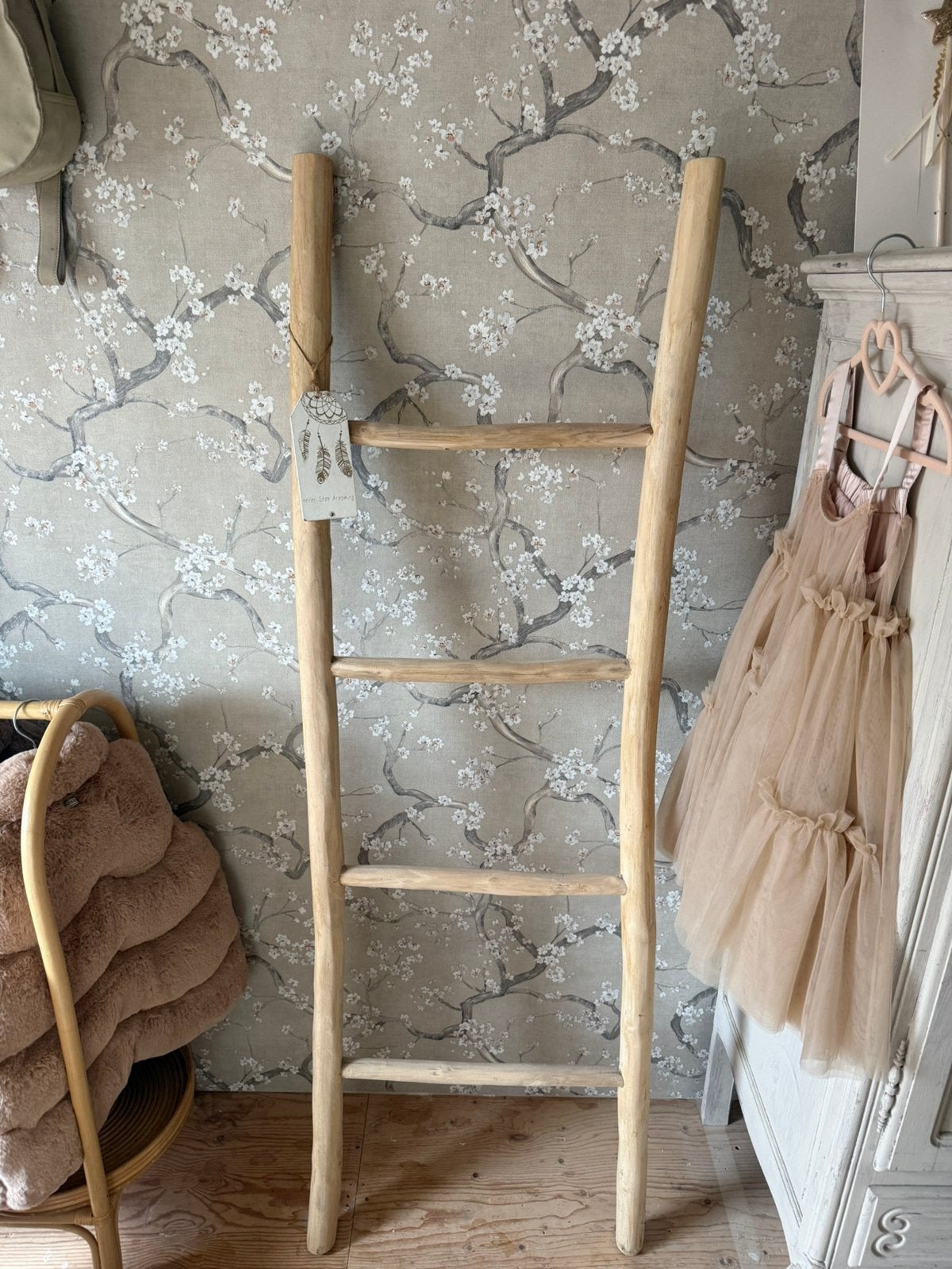 Landelijke houten ladder trap voor accessoires, Ophalen, Zo goed als nieuw, Hout, Landelijk