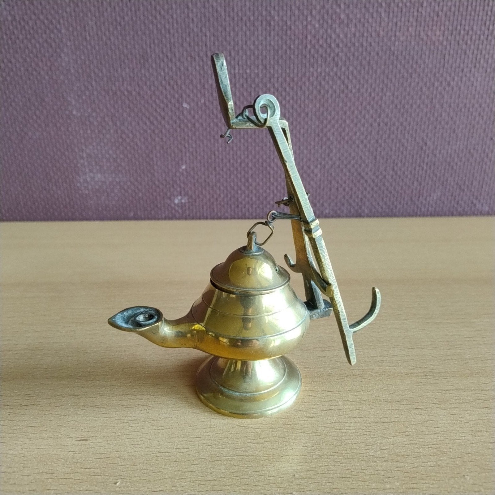 Antieke Messing Olielamp met Standaard - Decoratief, Ophalen