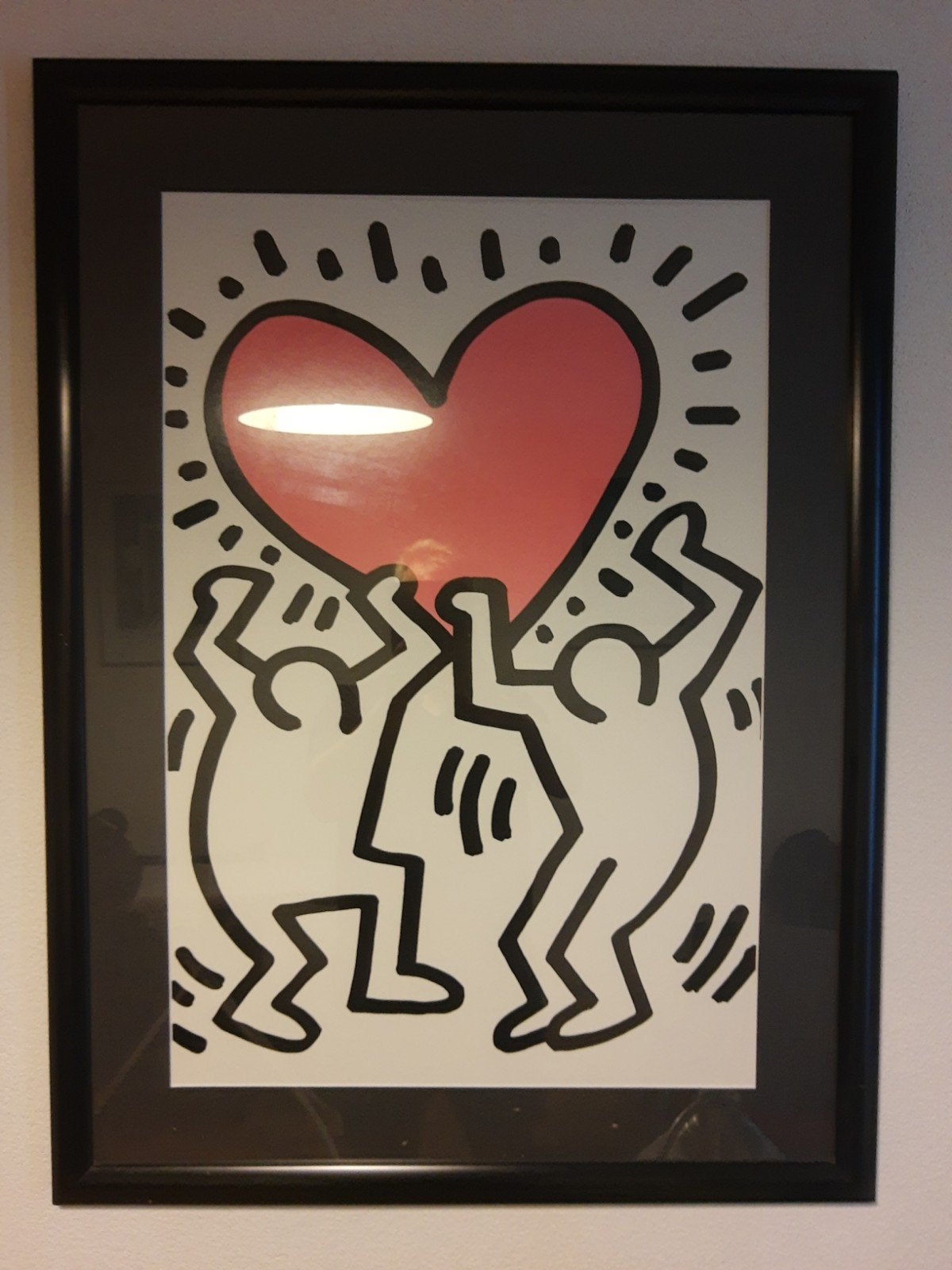 Keith Haring 'Heart' ingelijste print, Ophalen, Figuren, Papier/karton, Ingelijst