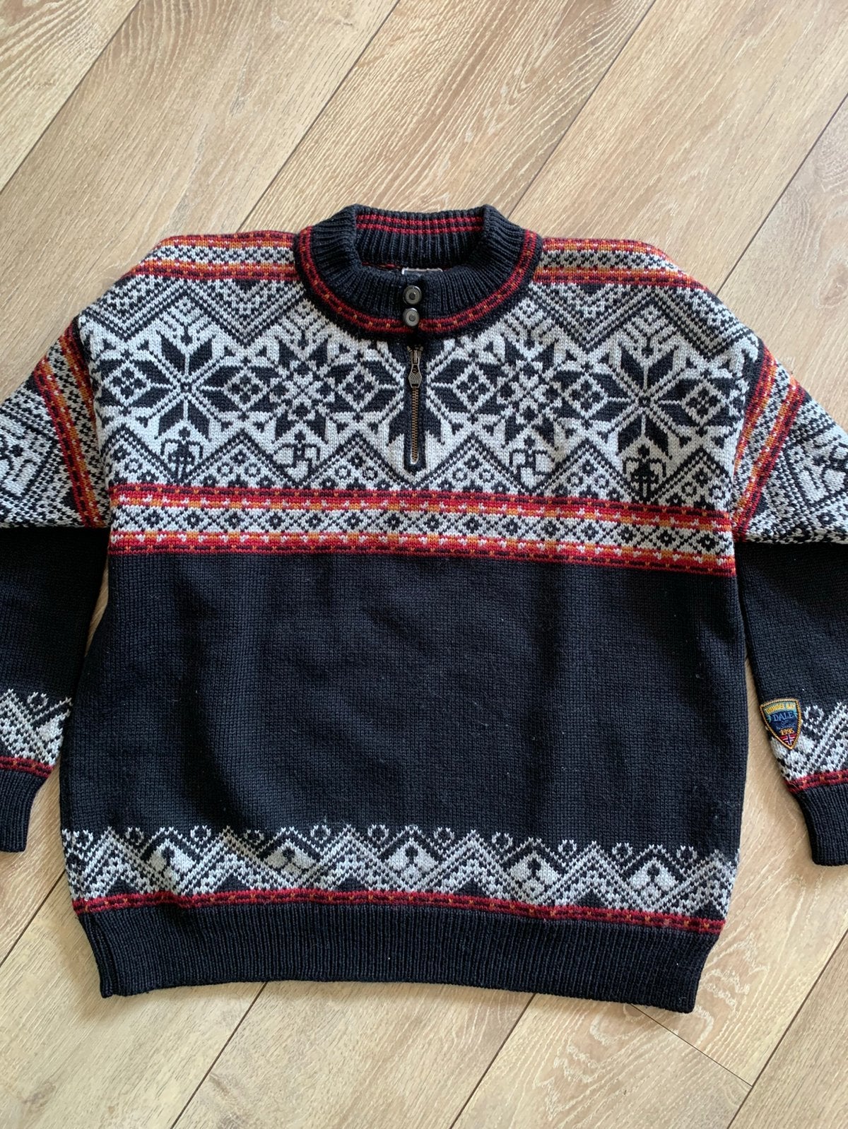 Dale of Norway wollen trui XL wool jumper, -, Zwart, -, Maat 56/58 (XL)