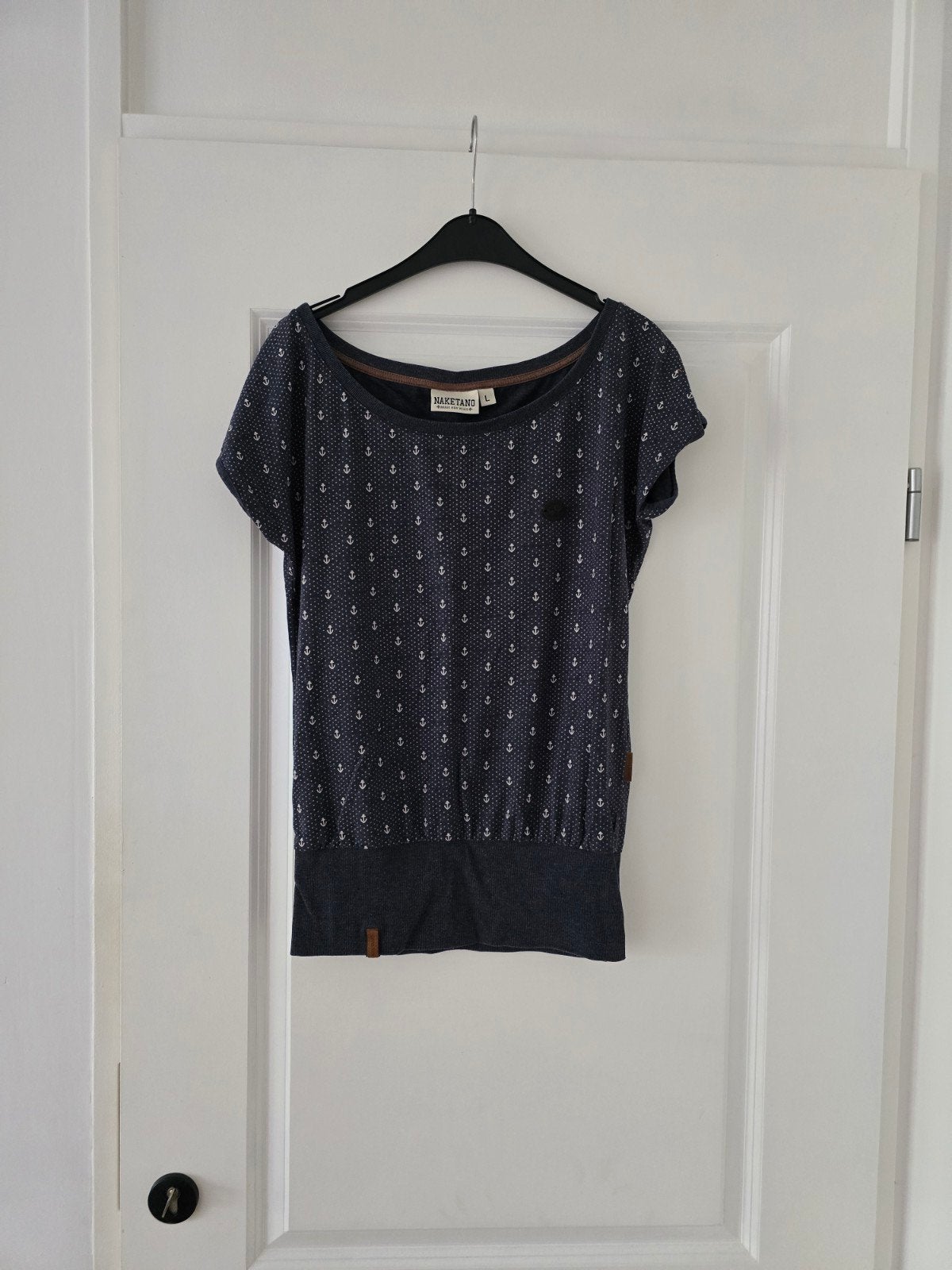 Naketano T-shirt met ankerprint, maat L, Blauw, Maat 42/44 (L), Ophalen of Verzenden, Zo goed als nieuw
