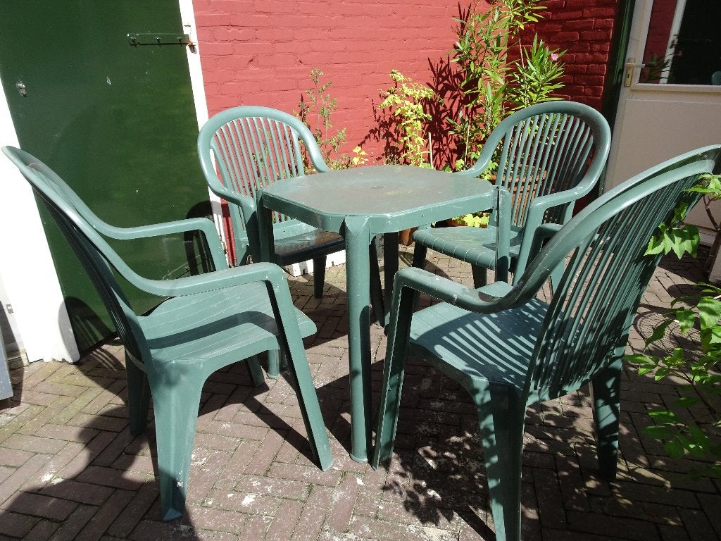 tuinset, Ophalen, 4 zitplaatsen, Kunststof, Gebruikt