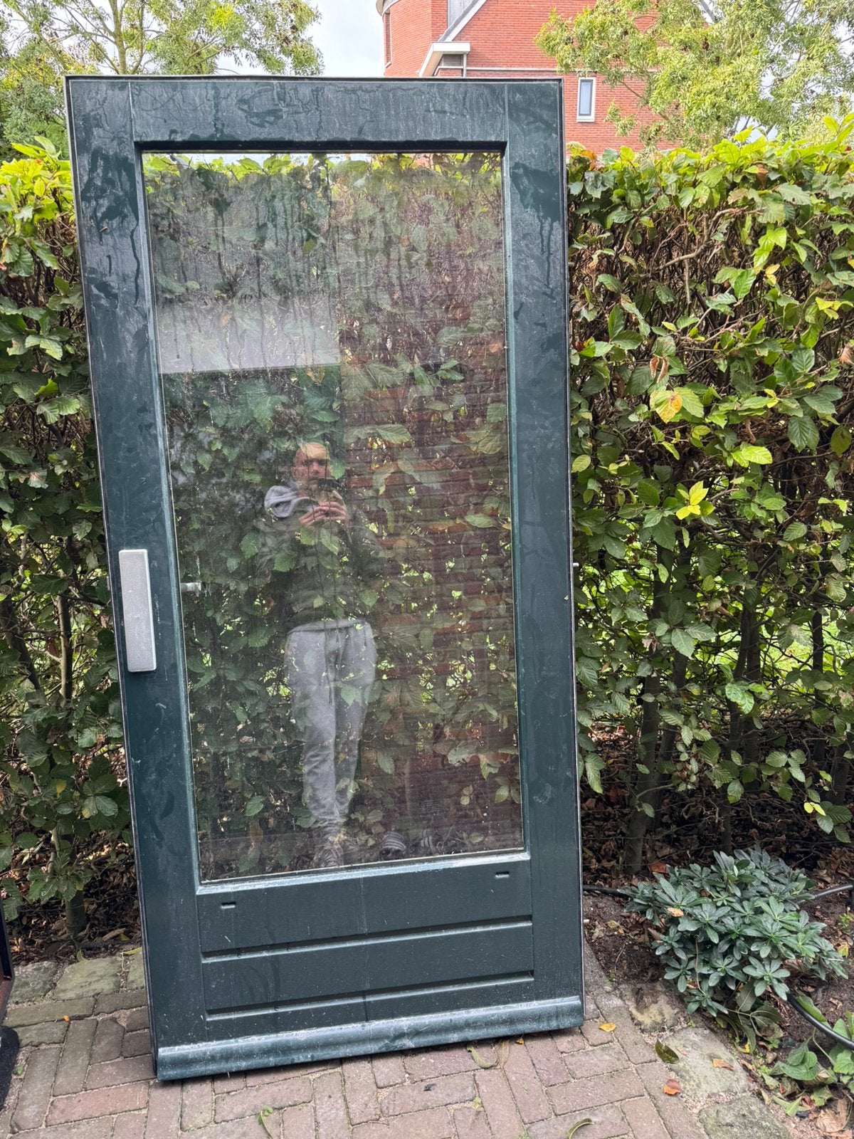 Hardhouten buitendeur, Ophalen, Gebruikt, 80 tot 100 cm, Buitendeur
