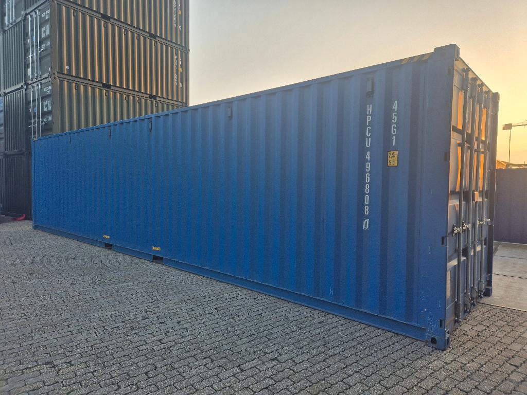 40ft zeecontainer HighCube, blauw RAL 5010, Ophalen of Verzenden