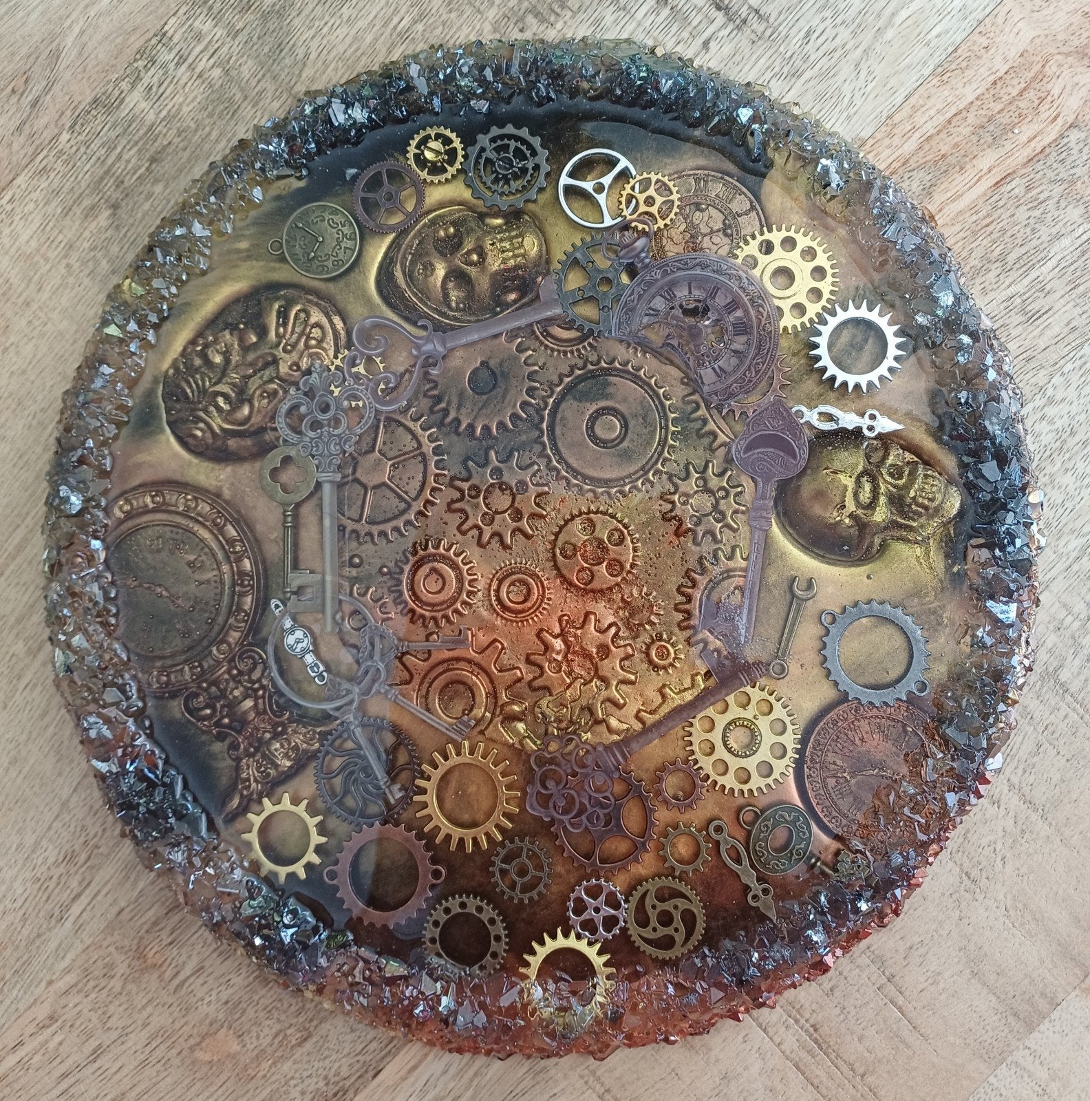 Decoratieve dienblad/wanddecoratie - Steampunk/Fantasy, Ophalen, Meerkleurig, Overige materialen, Overige stijlen
