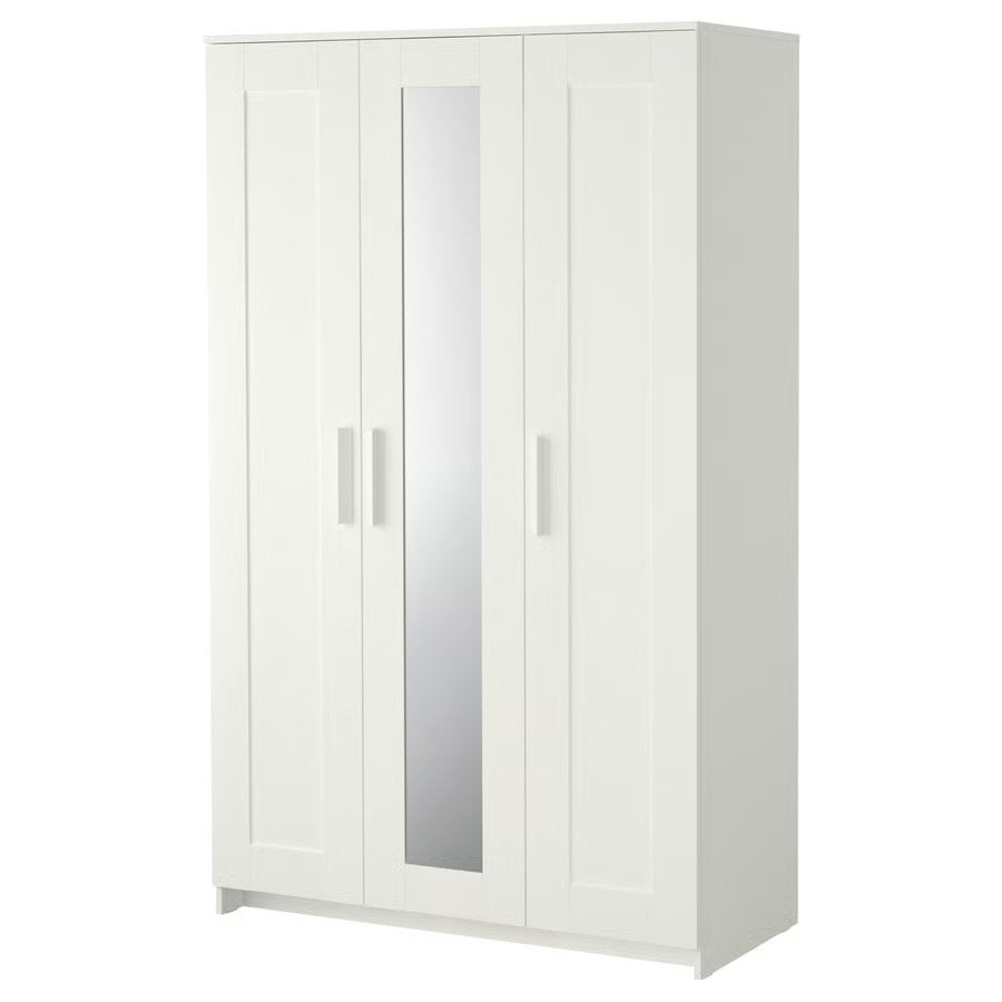 Witte IKEA BRIMNES kledingkast met spiegeldeur, Ophalen, Gebruikt, 100 tot 150 cm, 150 tot 200 cm