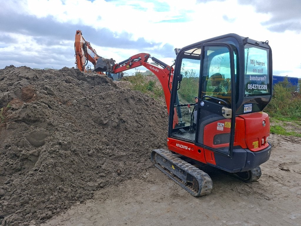 Minigraver huren! Kubota graafmachine te huur mini rupskraan, Ophalen of Verzenden, Nieuw
