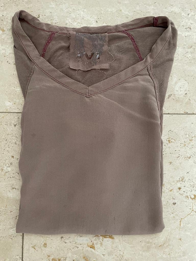 IVI: luxe top met 100% zijden voorpand. Maat S, Overige kleuren, Verzenden, Zo goed als nieuw, Lange mouw