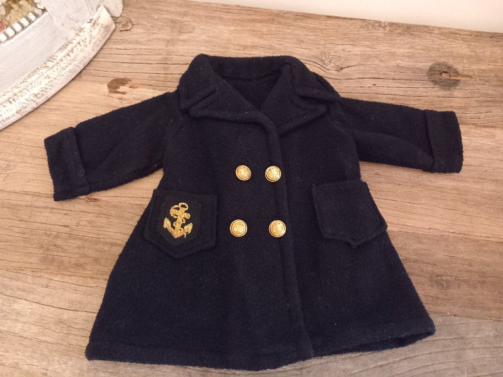 Antiek wollen poppen matrozen jasje uit Frankrijk., Ophalen of Verzenden, Zo goed als nieuw, Kleertjes