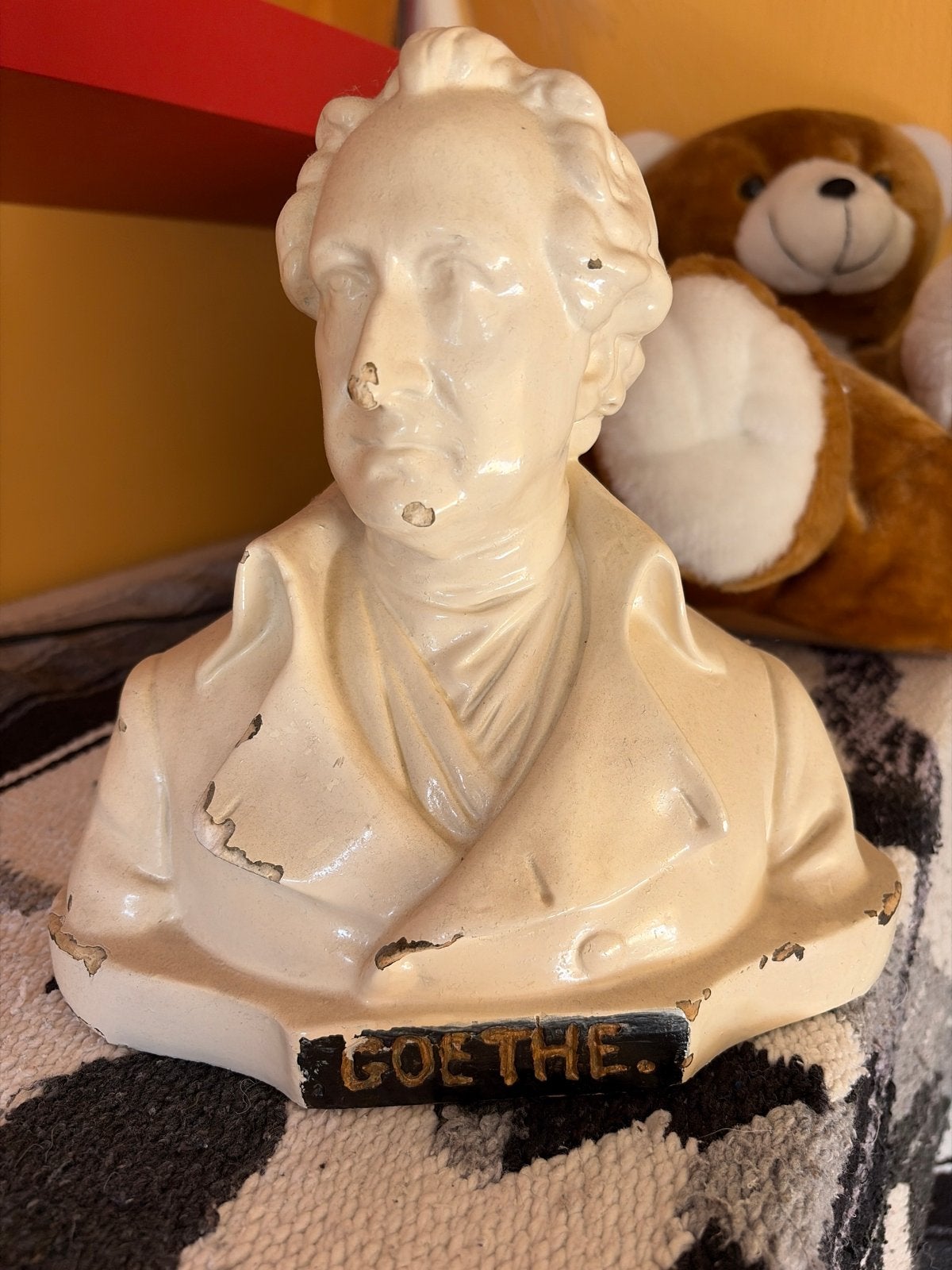 Vintage Buste van Goethe - Gipsen Sculptuur, Gips, Buste, Ophalen of Verzenden, 20 - 50 cm