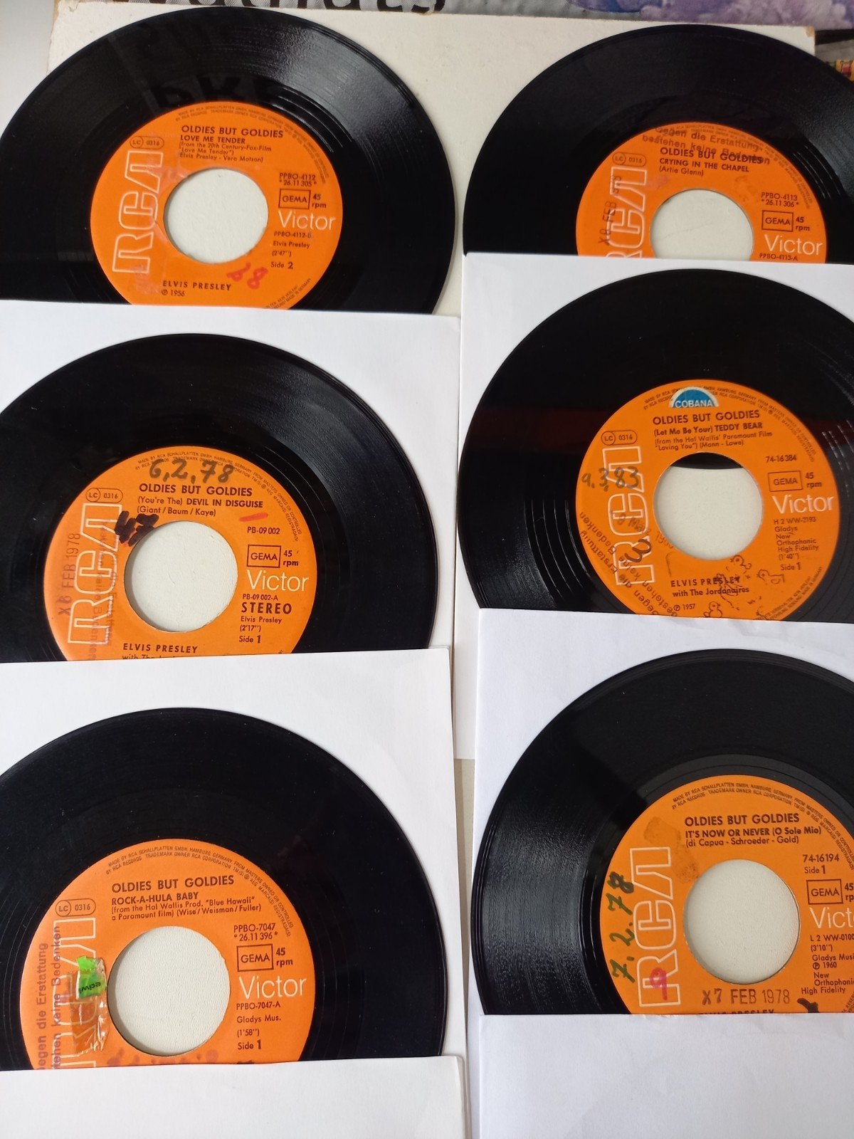 Elvis Presley - Oldies But Goldies (diverse singles), Gebruikt, 7 inch, Ophalen of Verzenden, Pop