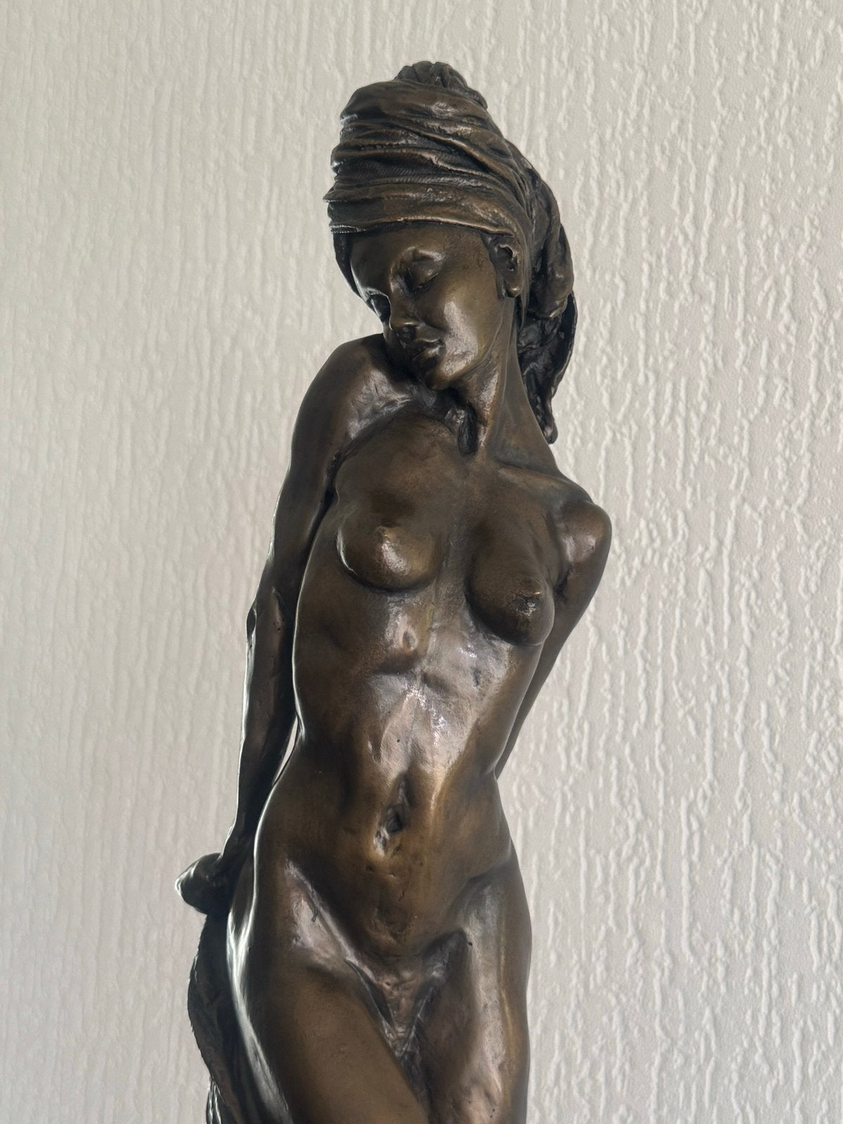 Bronzen vrouwenbeeld - José van der Gun - 1.03m, Ophalen, 1 meter - 2 meter, Beeld, Vrouw